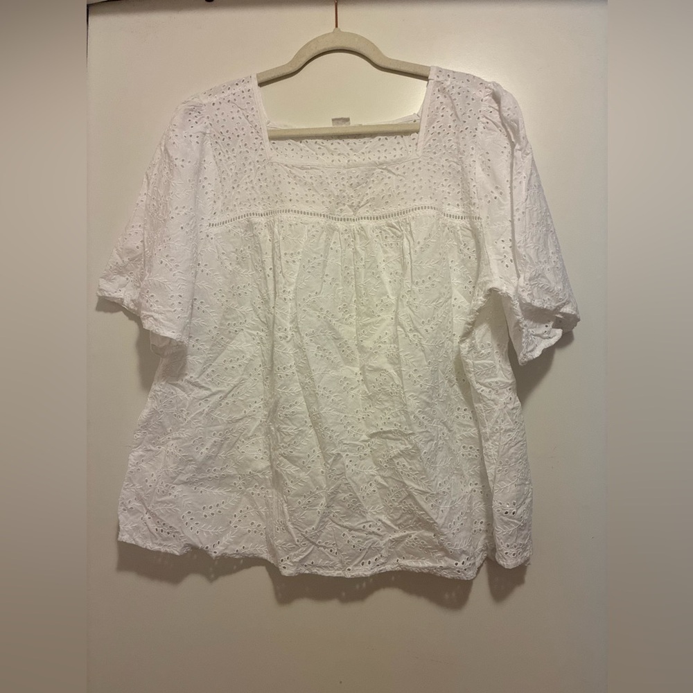 Gap White Eyelet Square-Neck Women’s Top